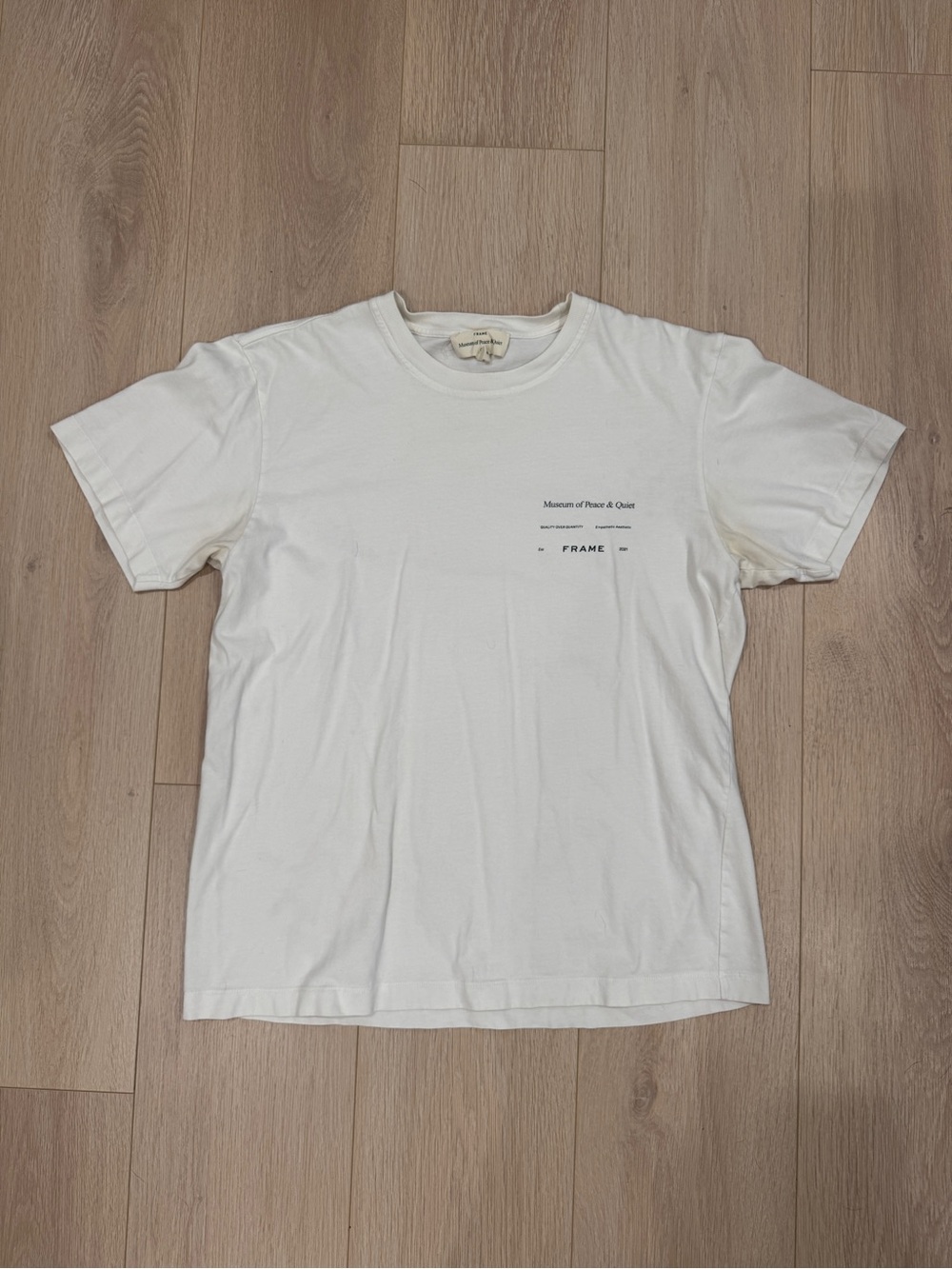 Frame & Museum of Piece & Quiet Men’s White Graphic Crewneck T-Shirt